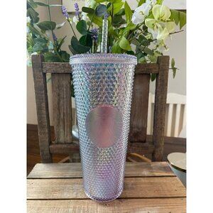Starbucks 2023 Iridescent Clear Unicorn Studded Bling Venti 24oz Tumbler NWT NEW